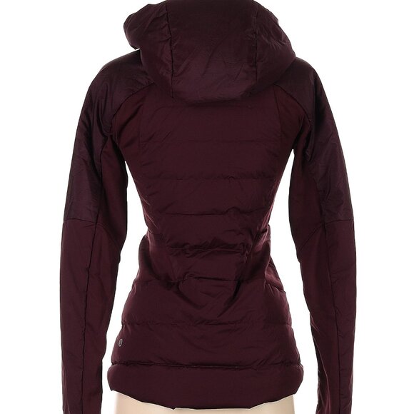 Lululemon Down For It All Jacket  Cassis deep vino red removable hood  sz 4 - Picture 3 of 7